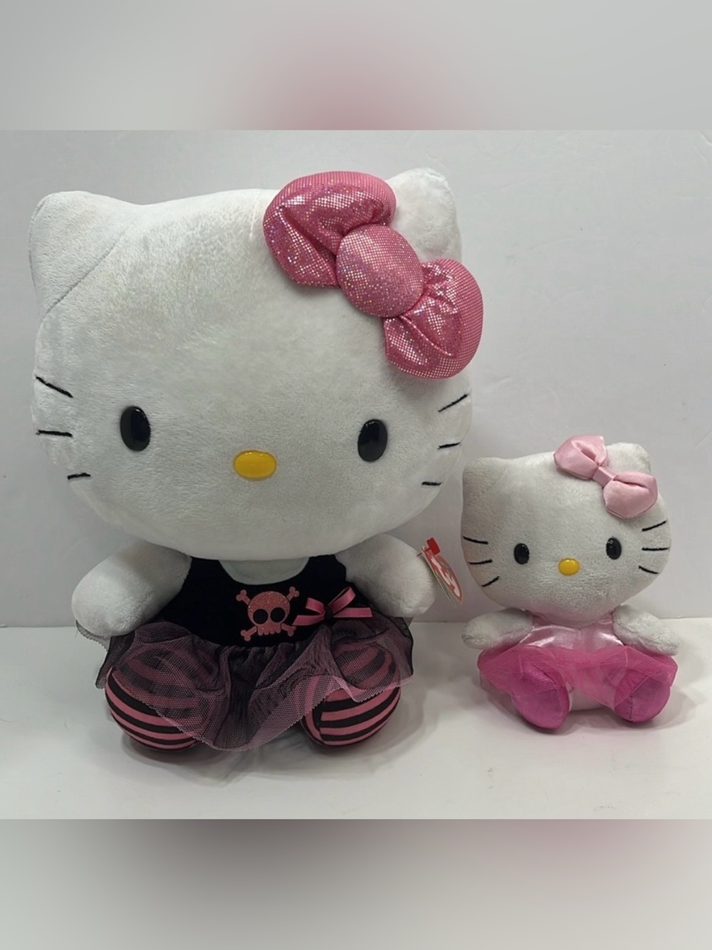 TY Beanie Buddy Hello Kitty skull dress goth plush doll and mini hello kitty toy